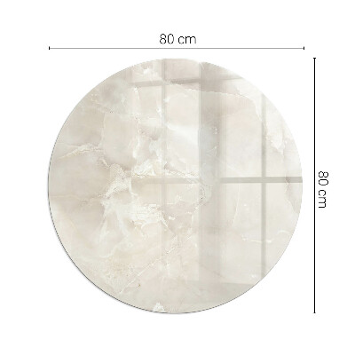 Glass hearth for stove round Natural marble pattern