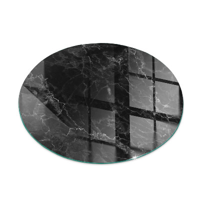 Glass fire hearth round Elegant marble pattern