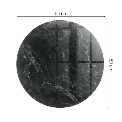 Glass fire hearth round Elegant marble pattern
