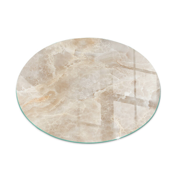Glass hearth for stove round Natural stone pattern