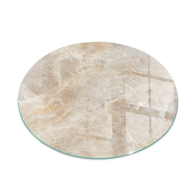 Glass hearth for stove round Natural stone pattern