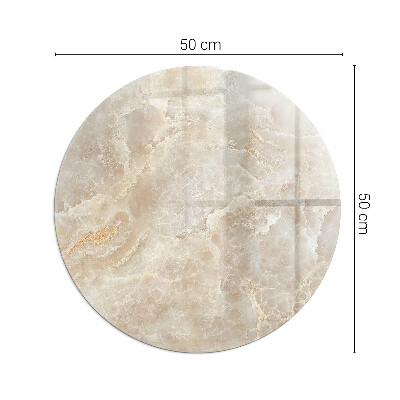 Glass hearth for stove round Natural stone pattern