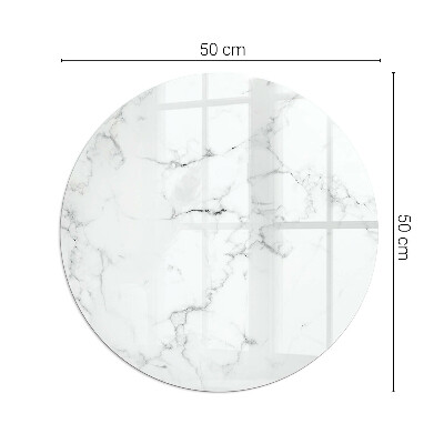 Glass fire hearth round Veined marble pattern