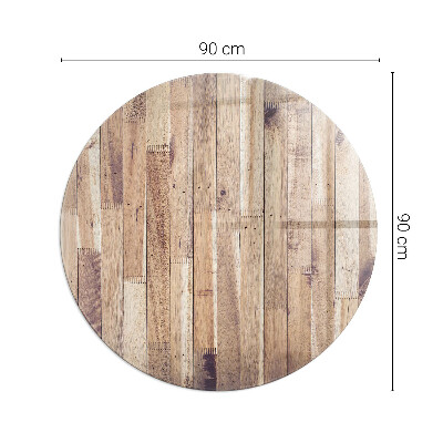 Glass fire hearth round Wooden board in the layout