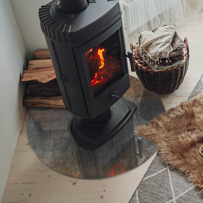 Glass fire hearth round Abstract texture pattern