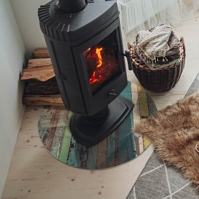 Glass hearth for stove round Boards in different shades