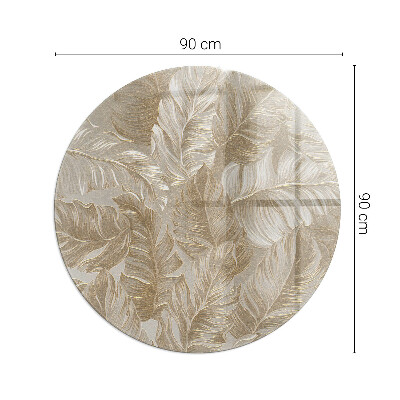 Glass fire hearth round Leaves in subtle patterns