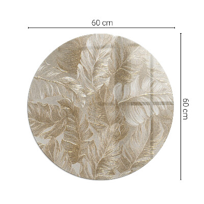 Glass fire hearth round Leaves in subtle patterns