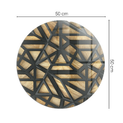 Glass fire hearth round Geometry with wood