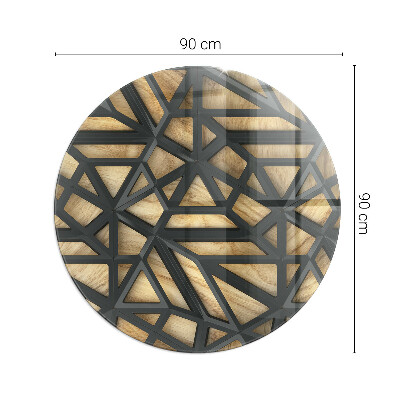 Glass fire hearth round Geometry with wood