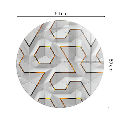 Glass hearth for stove round Geometric 3D pattern