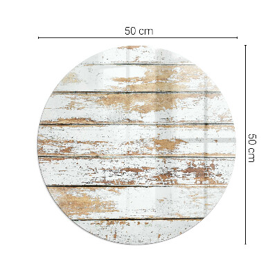 Glass hearth for stove round Damaged wooden board