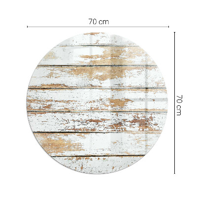 Glass hearth for stove round Damaged wooden board