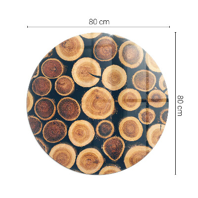 Glass fire hearth round Box with cut wood