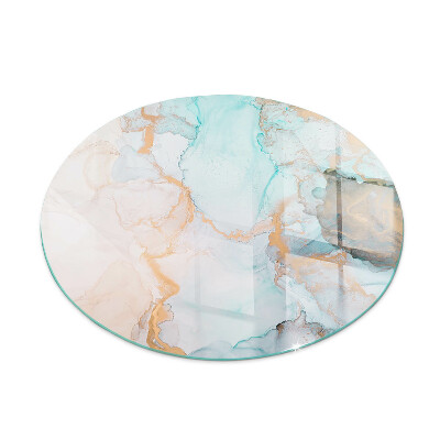 Glass hearth for stove round Abstract fluid pattern