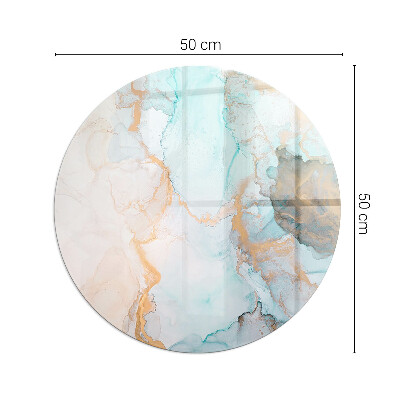 Glass hearth for stove round Abstract fluid pattern