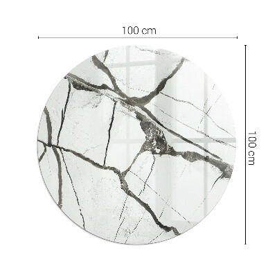Glass fire hearth round Marble Vein Pattern