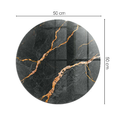 Glass fire hearth round Elegant marble with veins