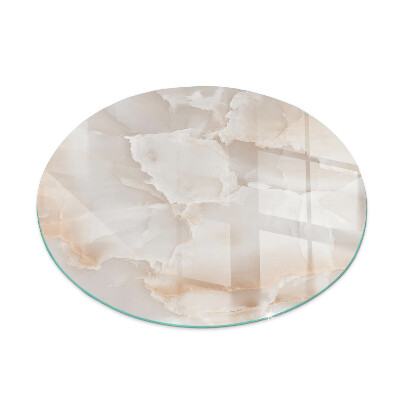 Glass hearth for stove round Natural stone pattern