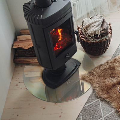 Glass fire hearth round Abstract Marble Pattern