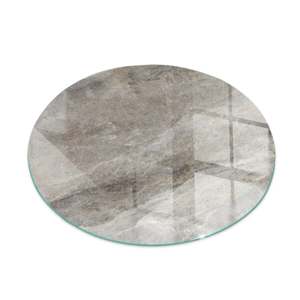 Glass hearth for stove round Natural stone pattern