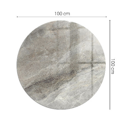Glass hearth for stove round Natural stone pattern
