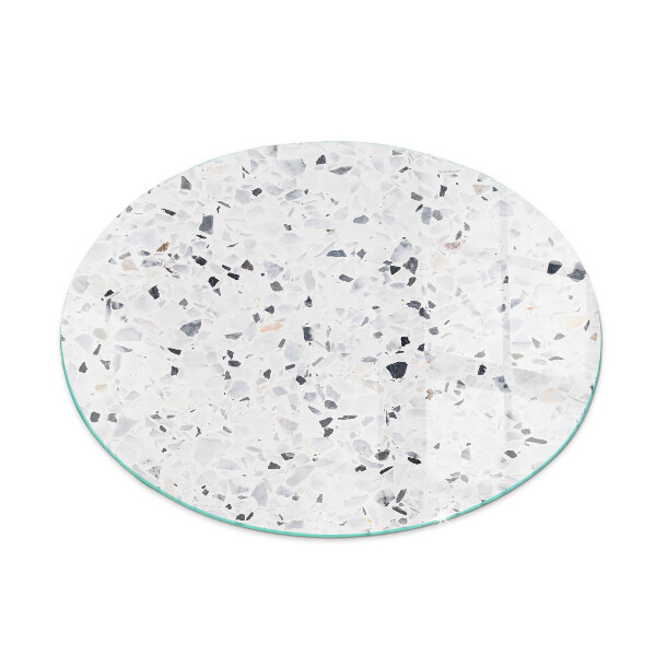 Glass fire hearth round Stone pattern with particles
