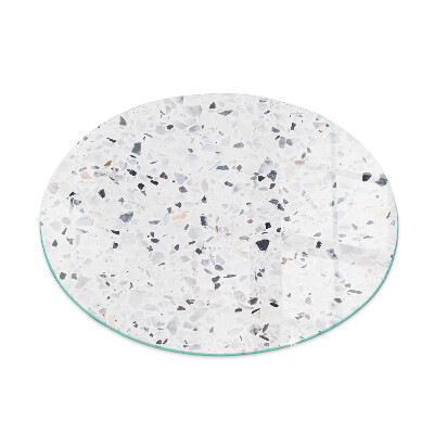 Glass fire hearth round Stone pattern with particles