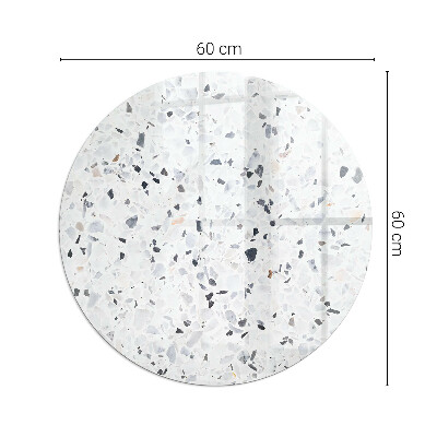 Glass fire hearth round Stone pattern with particles
