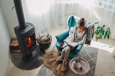 Glass hearth for stove round Color Gray-brown