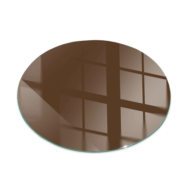 Glass fire hearth round Color Brown