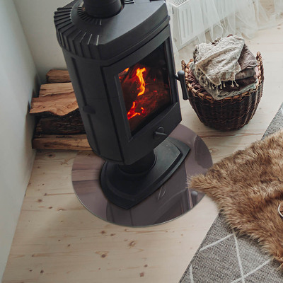 Glass hearth for stove round Color Beige
