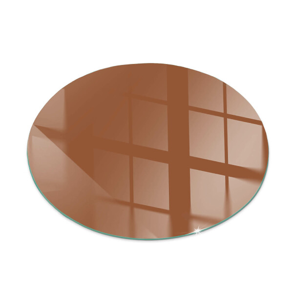 Glass fire hearth round Color Brown