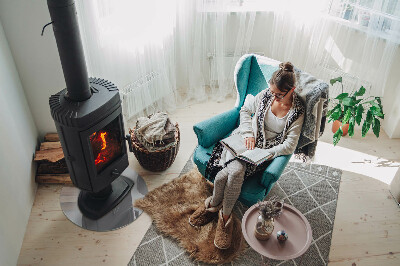 Glass fire hearth round Color Light gray