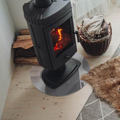 Glass fire hearth round Color Light gray