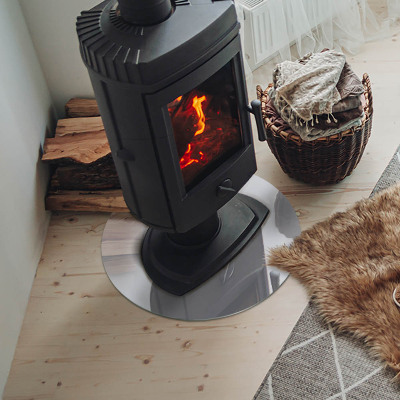 Glass fire hearth round Color Light gray