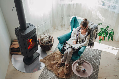 Glass fire hearth round Color Light gray