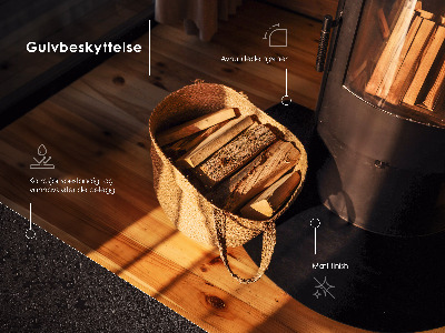 Wood burner hearth pad Rectangular black metal