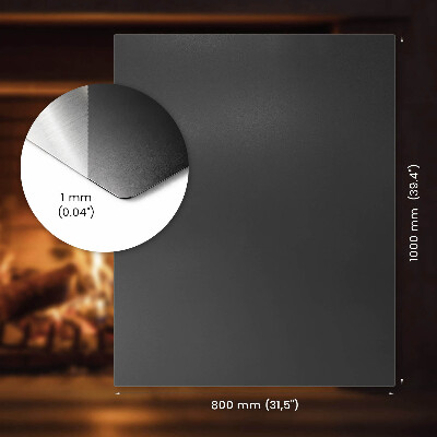 Wood burner hearth pad Rectangular black metal