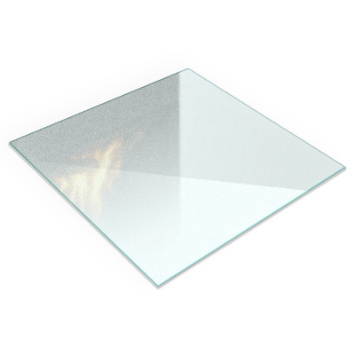 Glass hearth rectangular and semi-transparent