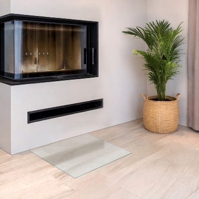 Glass hearth rectangular and semi-transparent