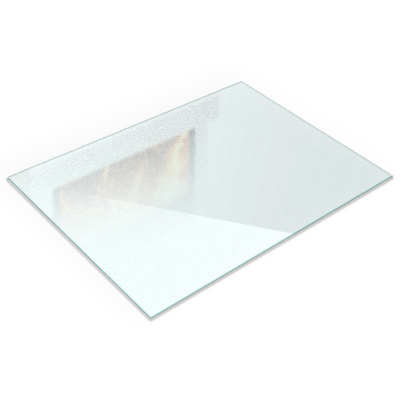 Glass hearth Rectangular semi-transparent