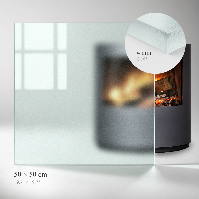 Glass hearth rectangular and semi-transparent