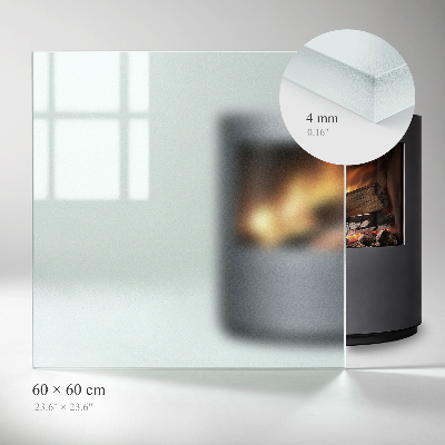 Glass hearth rectangular and semi-transparent