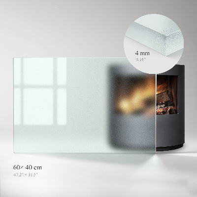 Glass hearth rectangular and semi-transparent