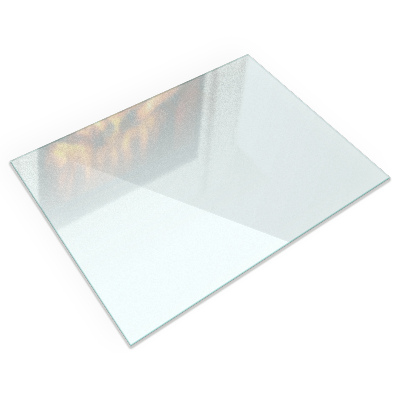 Glass hearth rectangular and semi-transparent