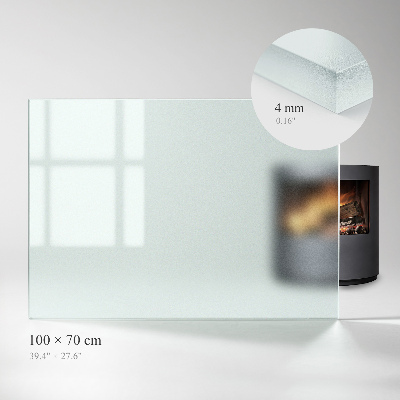 Glass hearth rectangular and semi-transparent
