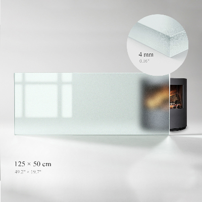Glass hearth rectangular and semi-transparent