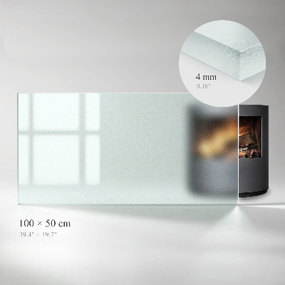 Glass hearth rectangular and semi-transparent
