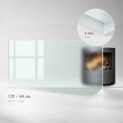 Glass hearth rectangular and semi-transparent